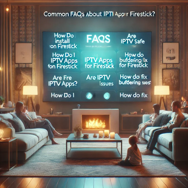 Here is the high-quality image for "Common FAQs About Free IPTV Apps for Firestick".