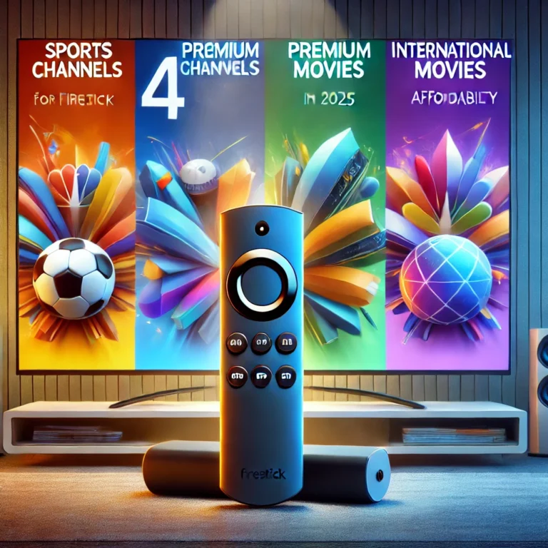 illustration representing the "4 Best IPTV Services for Firestick in 2025."